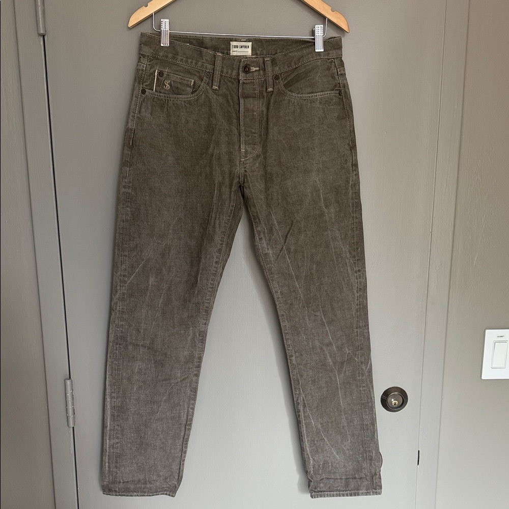 Todd Snyder Men's Brown Distressed Jeans